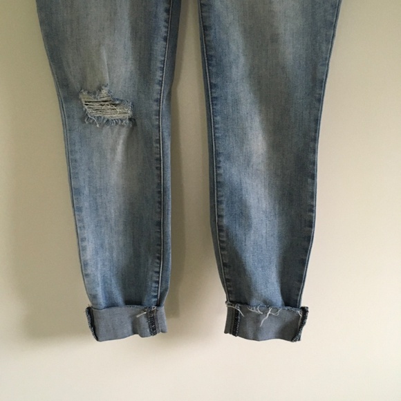 Kut From The Kloth Jeans Sz 2 Blue Carlo Ankle Skinny Cut Off Hem Distressed - Picture 3 of 12
